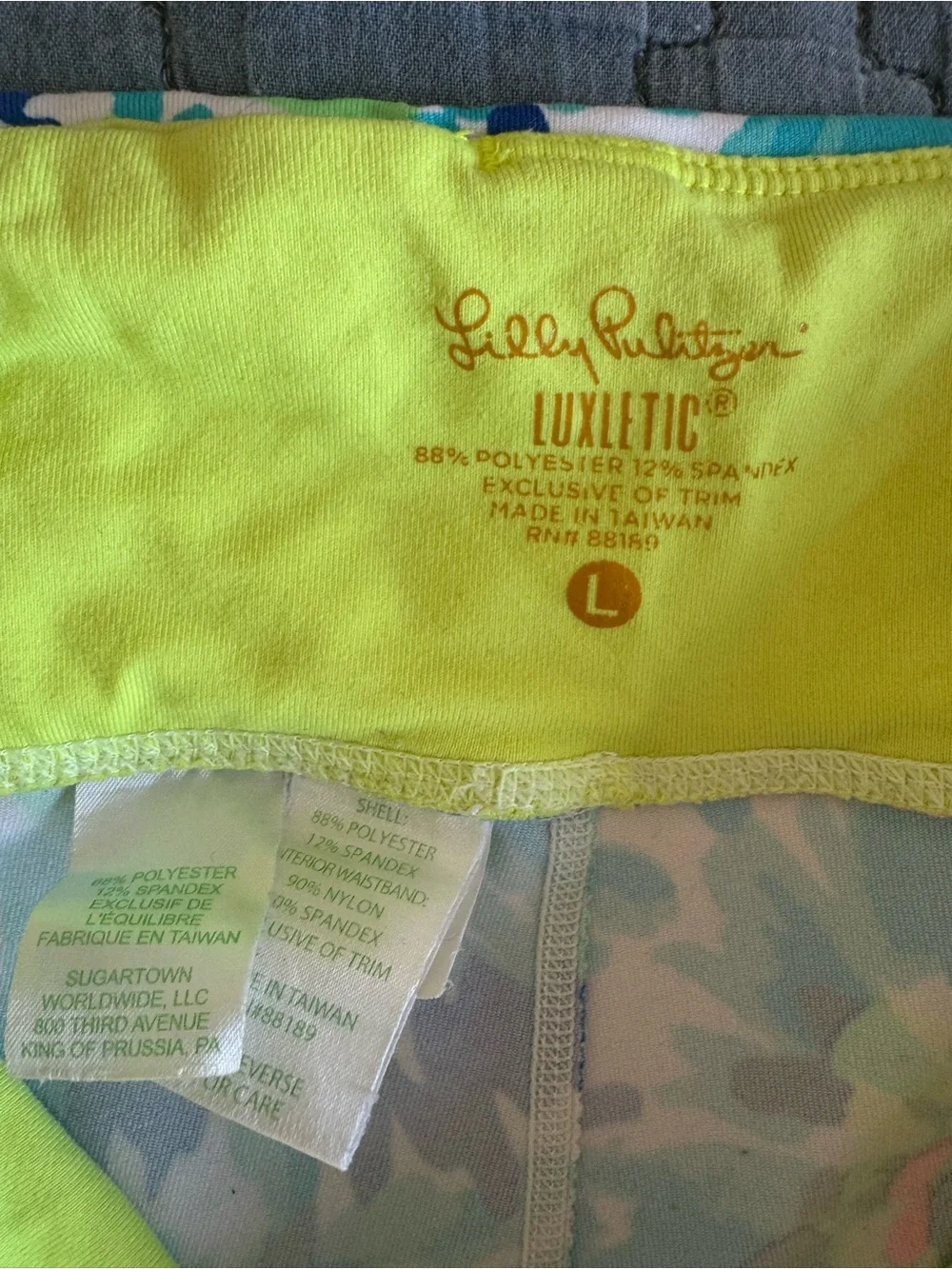 Lilly Multicolor Active Capri Leggings luxletic dive in print large